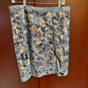 Anthropologie Gray w multi colored Sequin l Skirt | Size 14